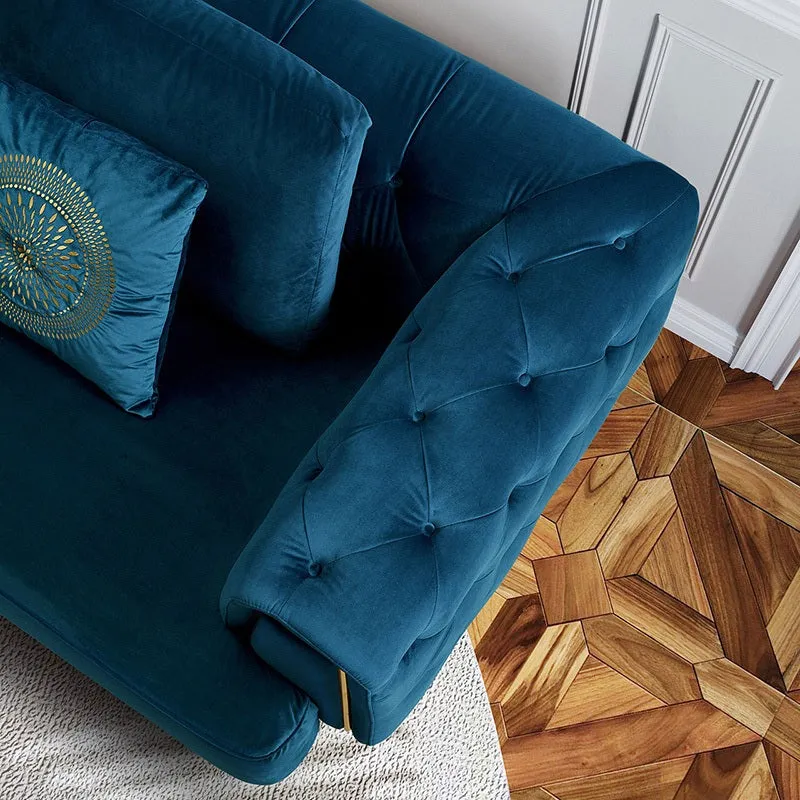 Rubeza Sofia Collection Left Hand Facing Corner Sofa - Dark Blue