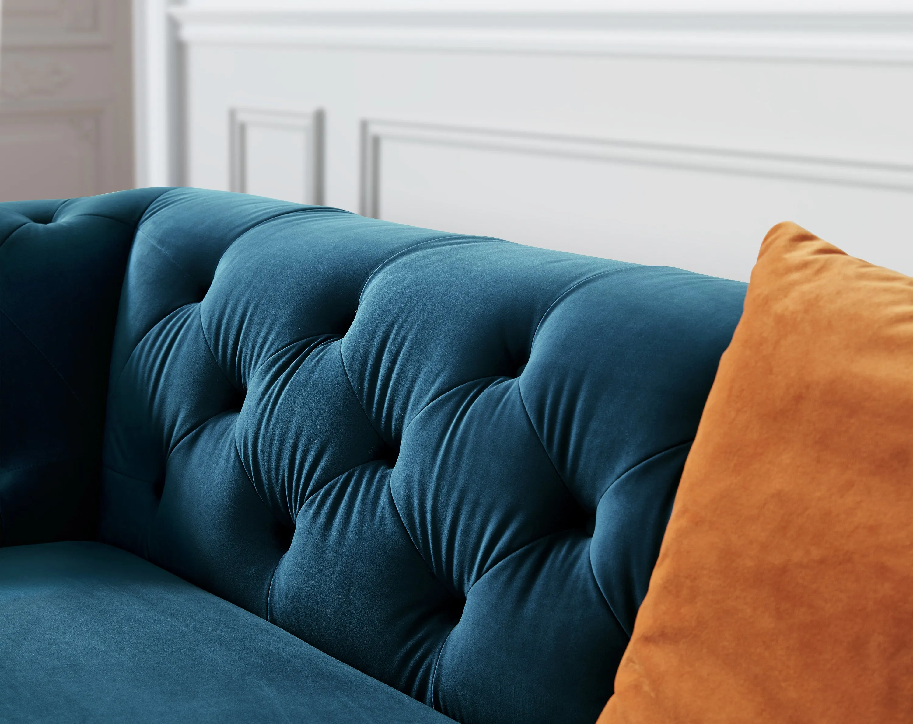 Rubeza Sofia Collection Left Hand Facing Corner Sofa - Dark Blue