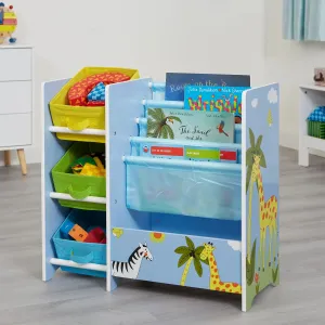Safari Book Display with Storage Bins