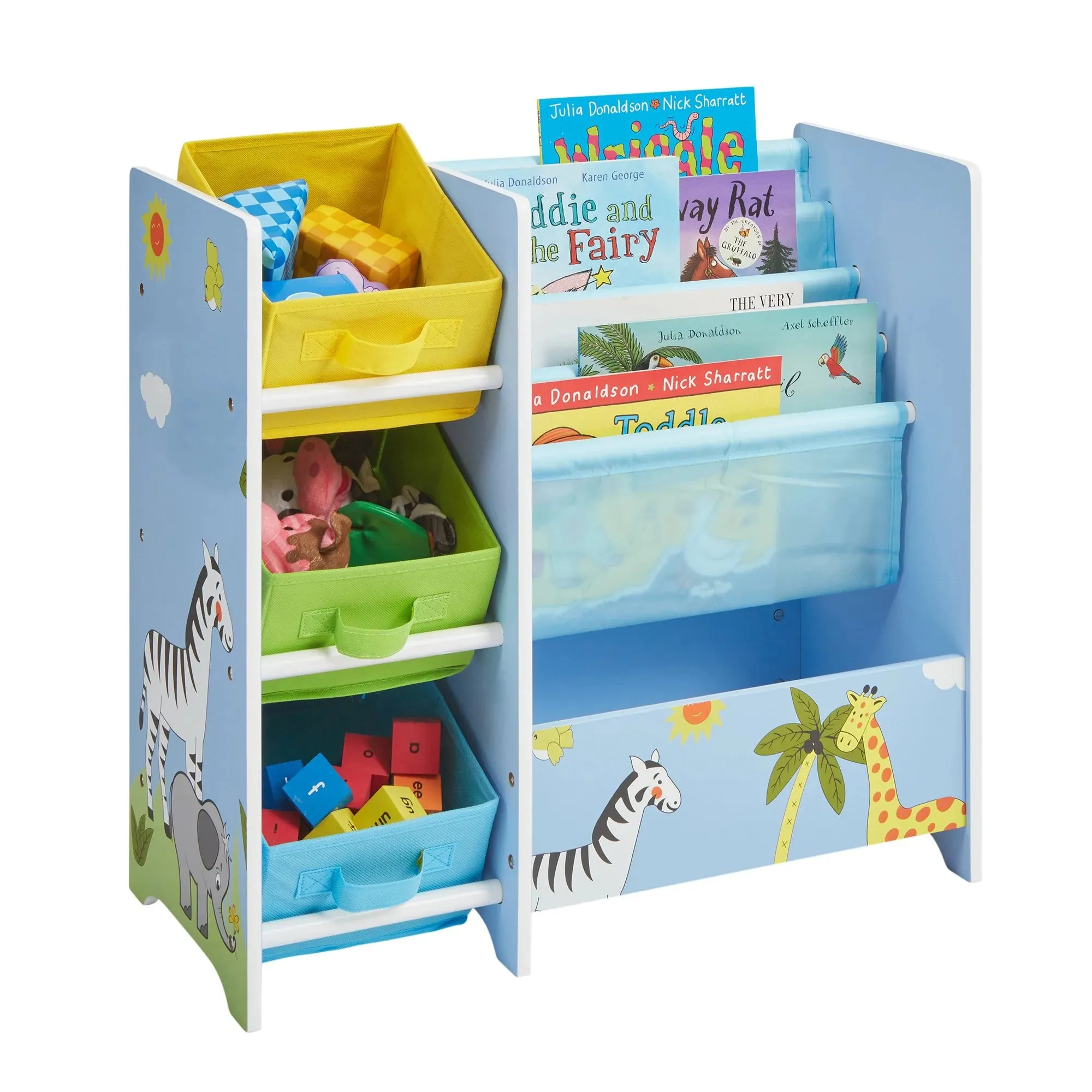 Safari Book Display with Storage Bins