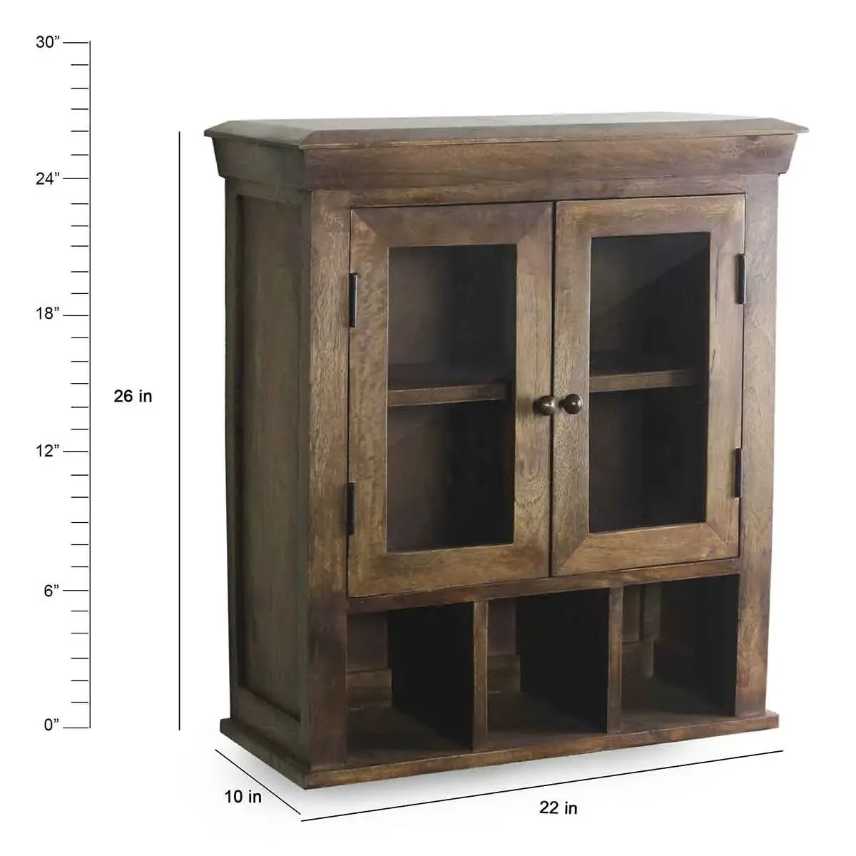 Solid Wood Double Door Bathroom Cabinet in 2 Sizes