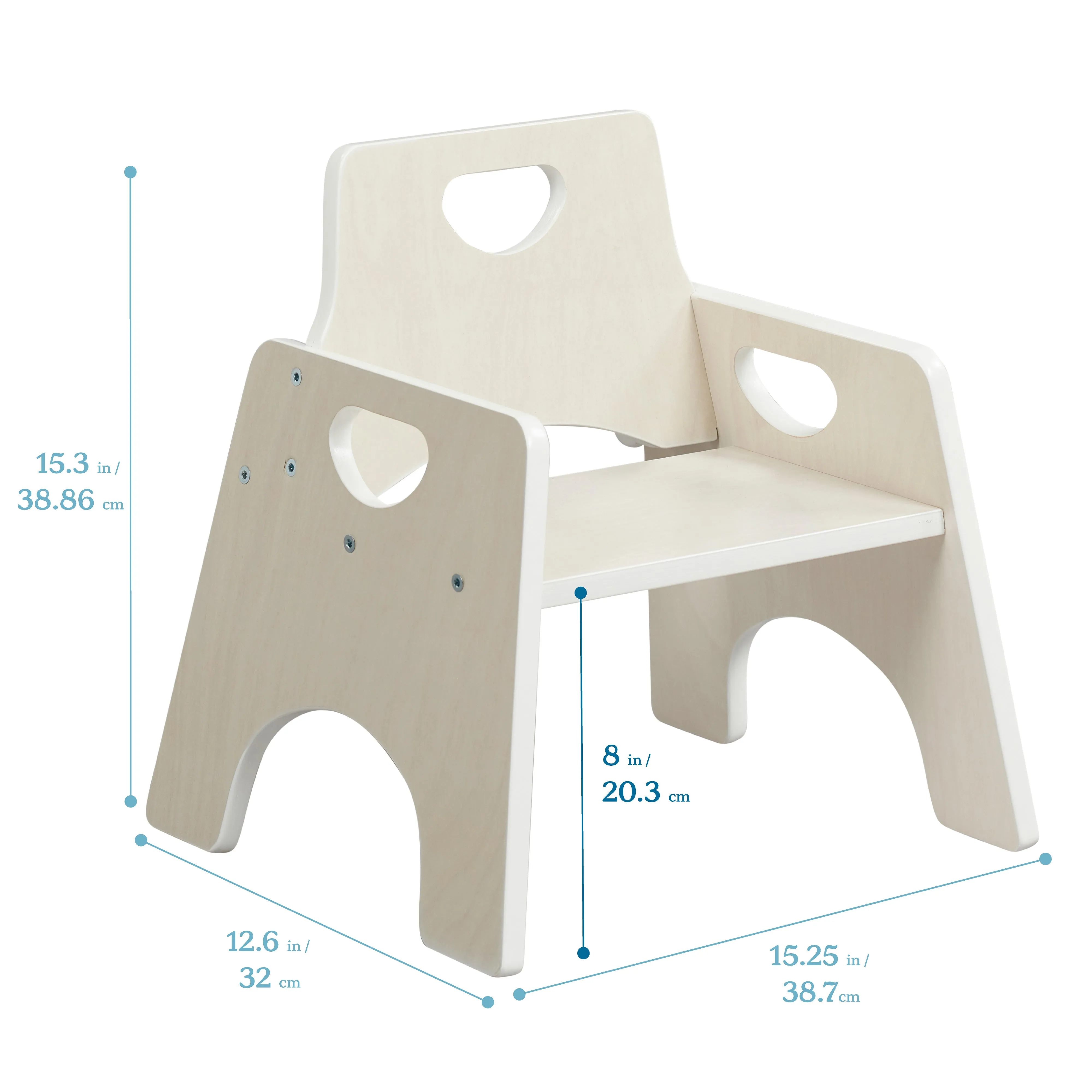 Stackable Wooden Toddler Chair, 8in, Kids Furniture, 2-Pack