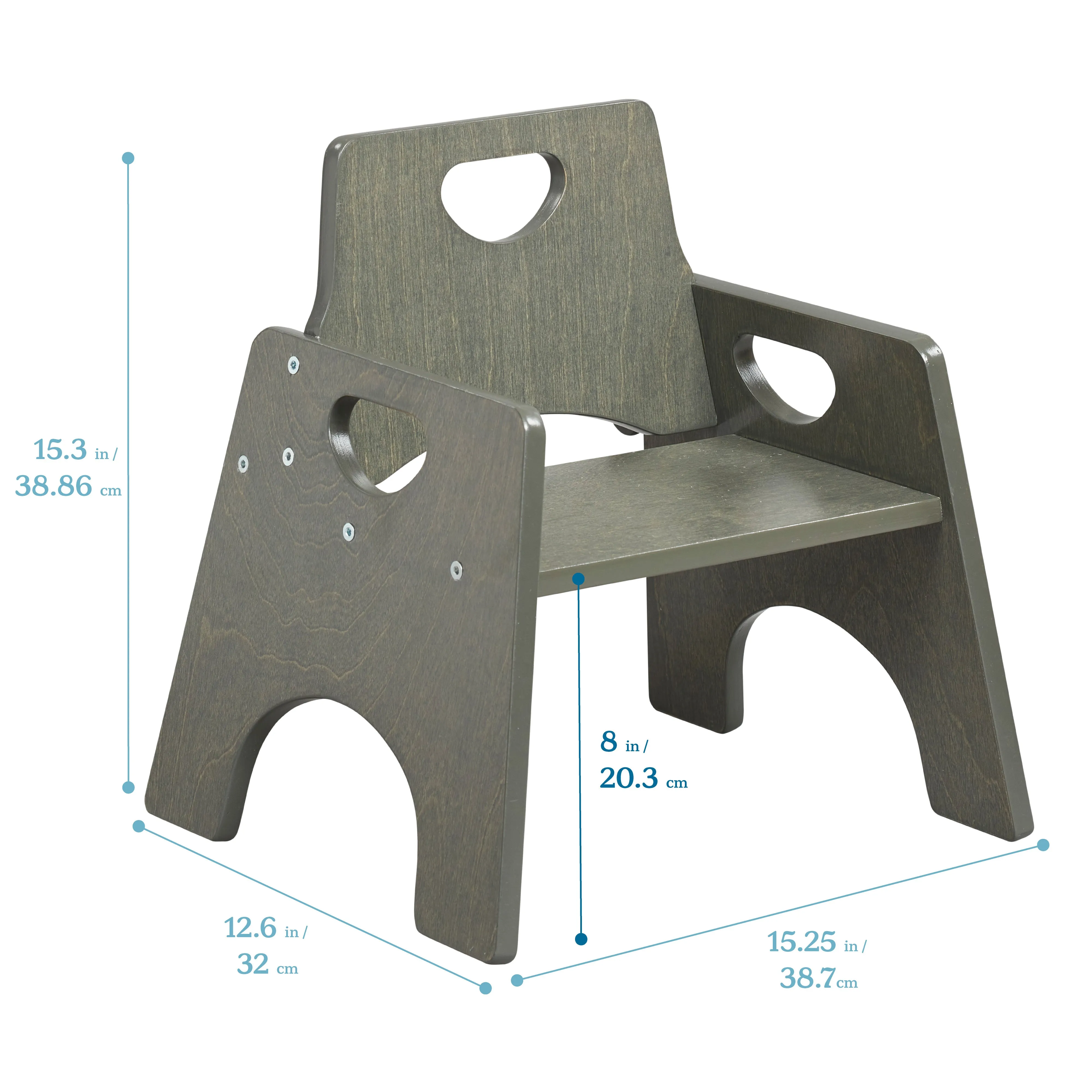 Stackable Wooden Toddler Chair, 8in, Kids Furniture, 2-Pack