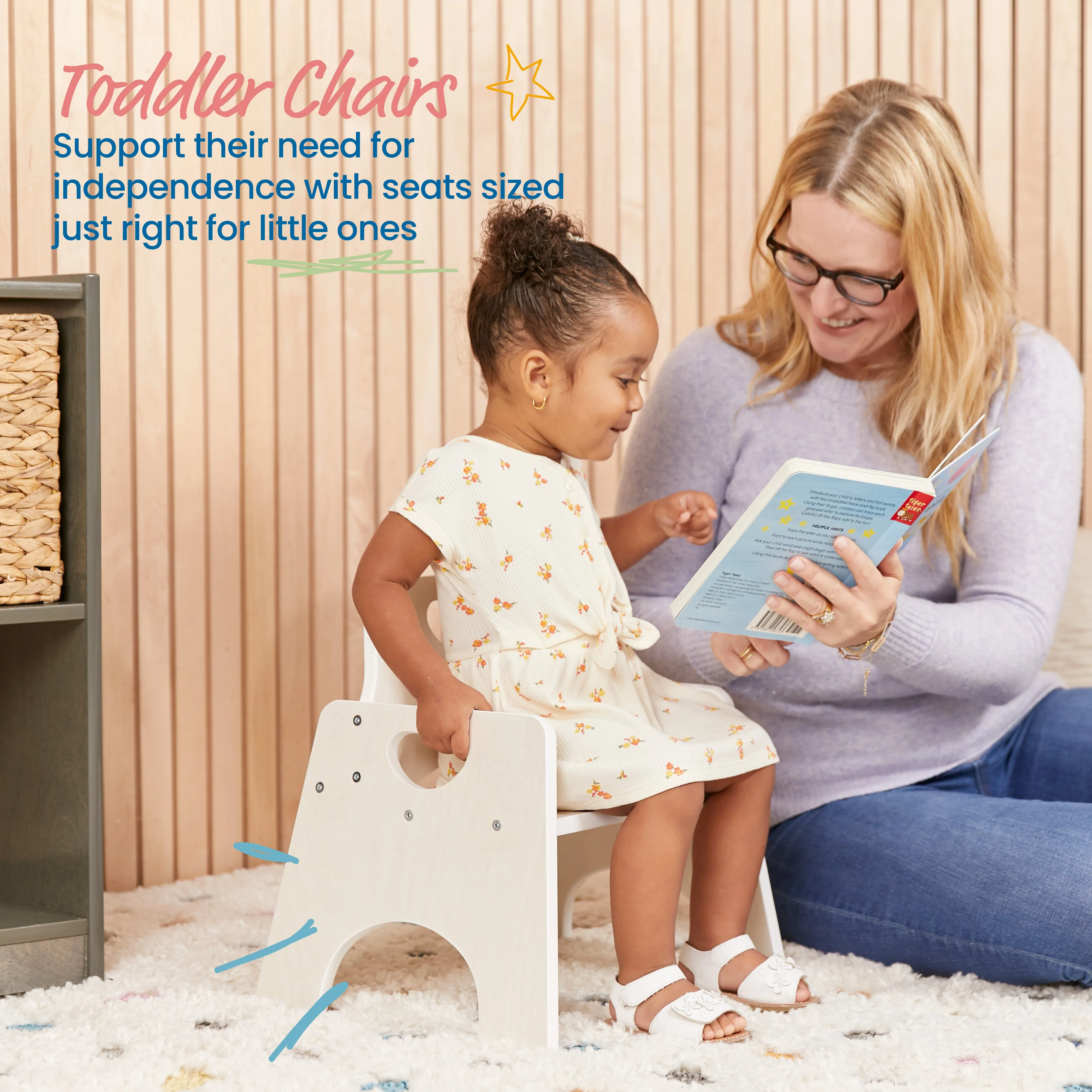 Stackable Wooden Toddler Chair, 8in, Kids Furniture, 2-Pack