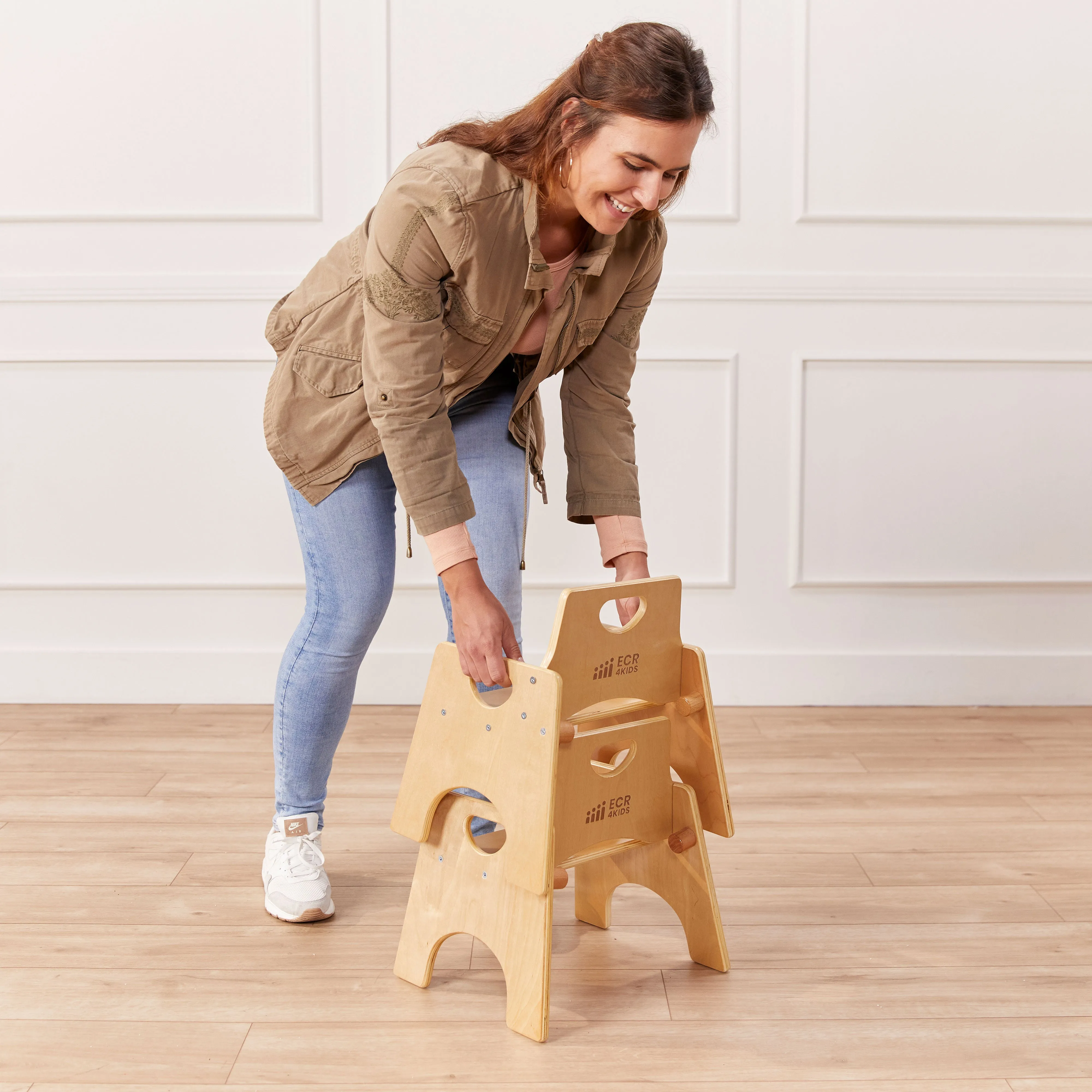 Stackable Wooden Toddler Chair, 8in, Kids Furniture, 2-Pack
