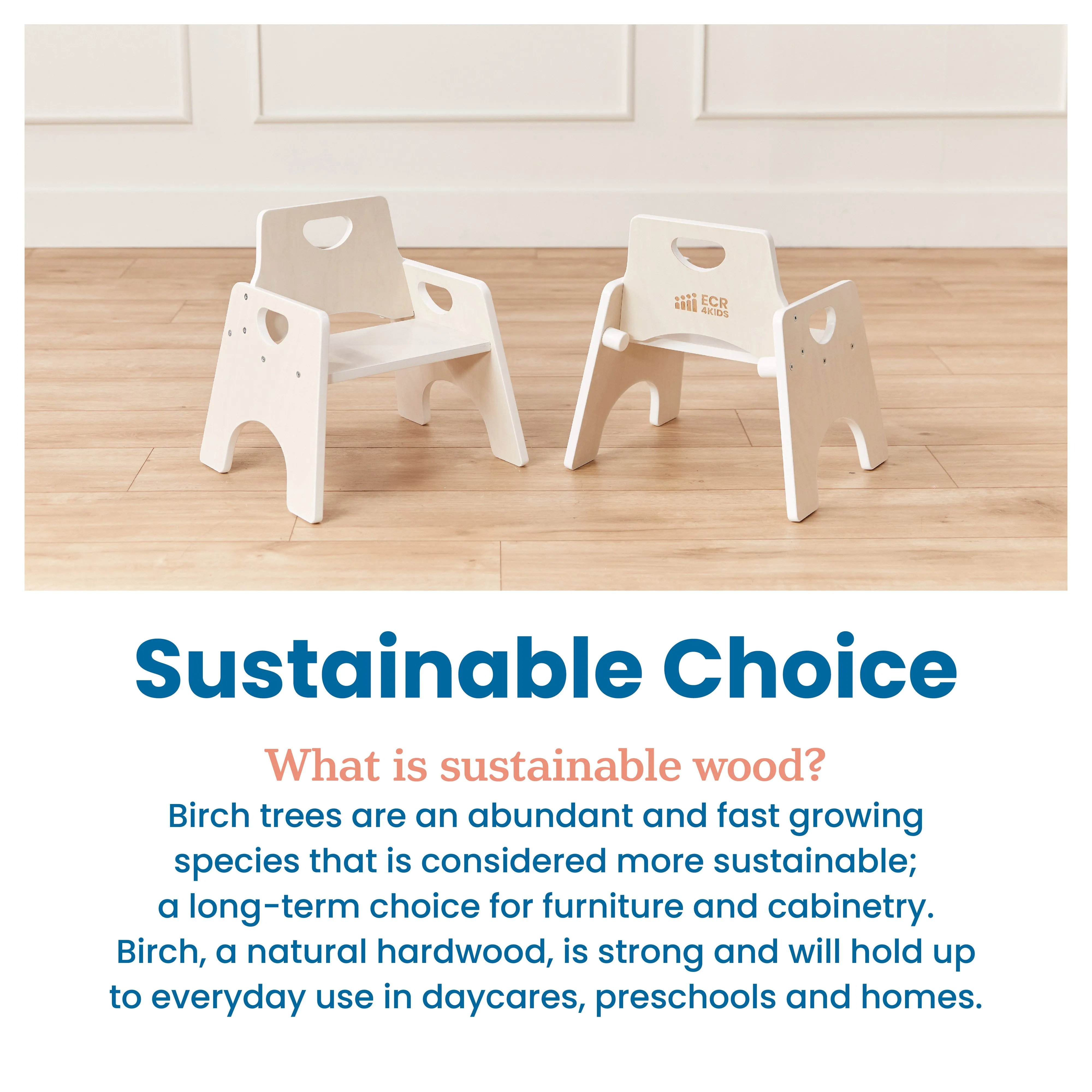 Stackable Wooden Toddler Chair, 8in, Kids Furniture, 2-Pack