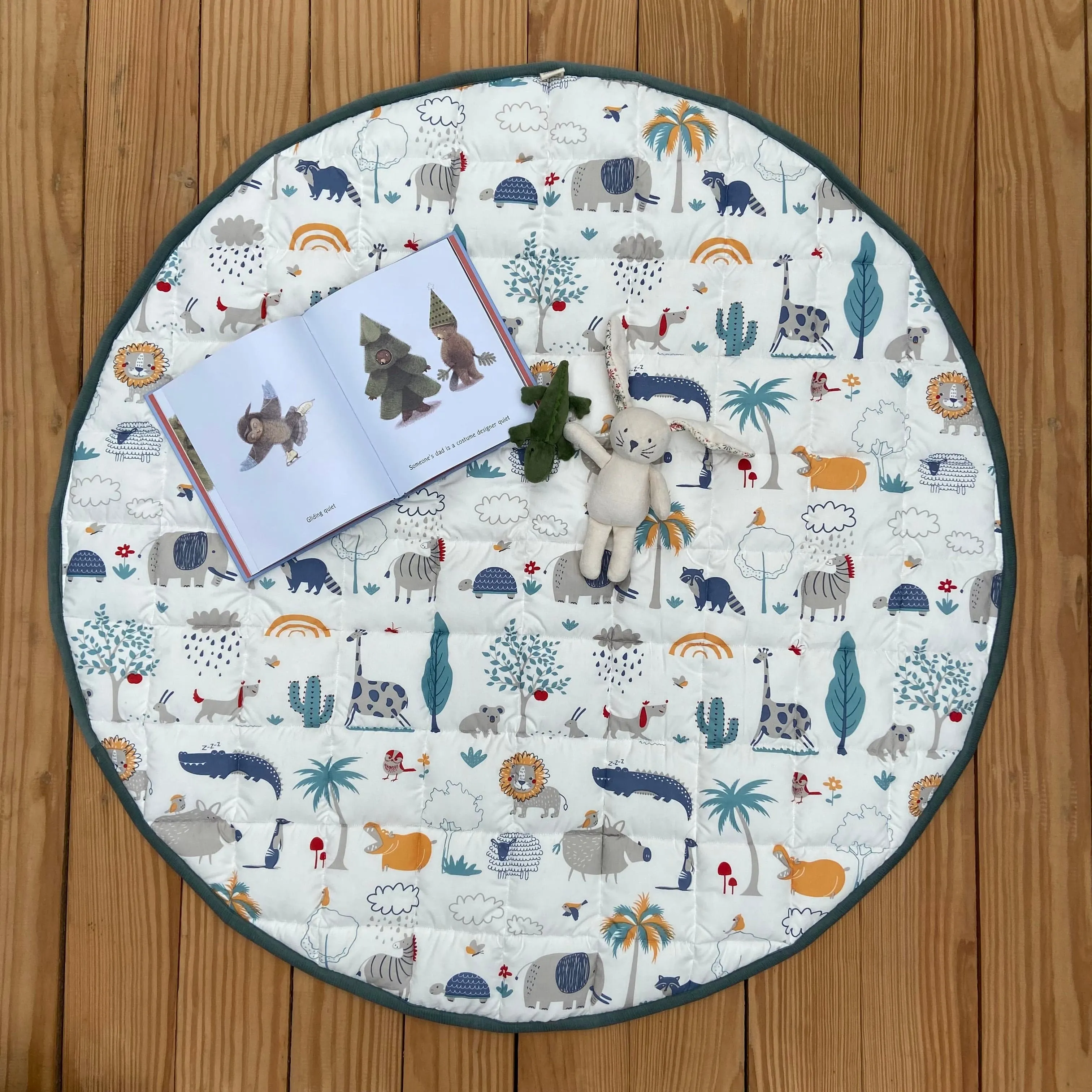 Super Combo - Happy Animal Tribe Bedding Set   Playmat   Storage Basket