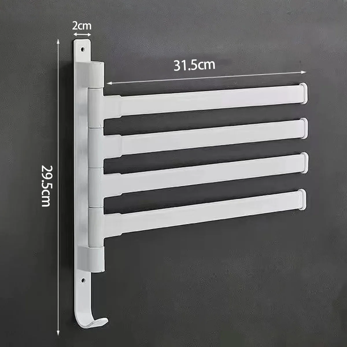 Swivel Towel Rack, Thicken 5-Arm Towel Bar,  Rustproof Swing Out Towel Hanger for Bathroom, Kitchen