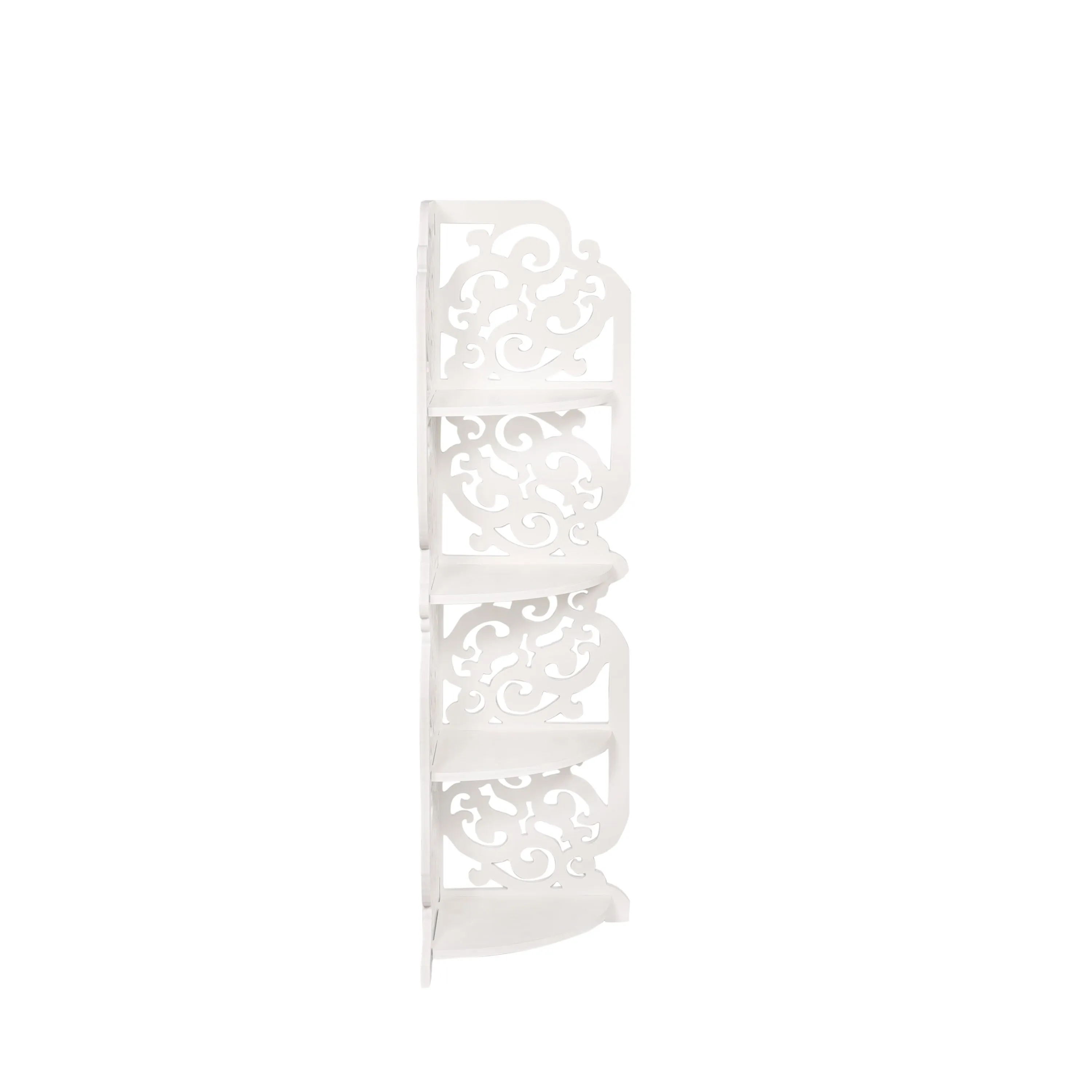 Urbancart Home Décor MDF Corner Books and showpiece Shelf Rack (DIY Assembly Required) MDF Wall Shelf  (Number of Shelves - 4, White)