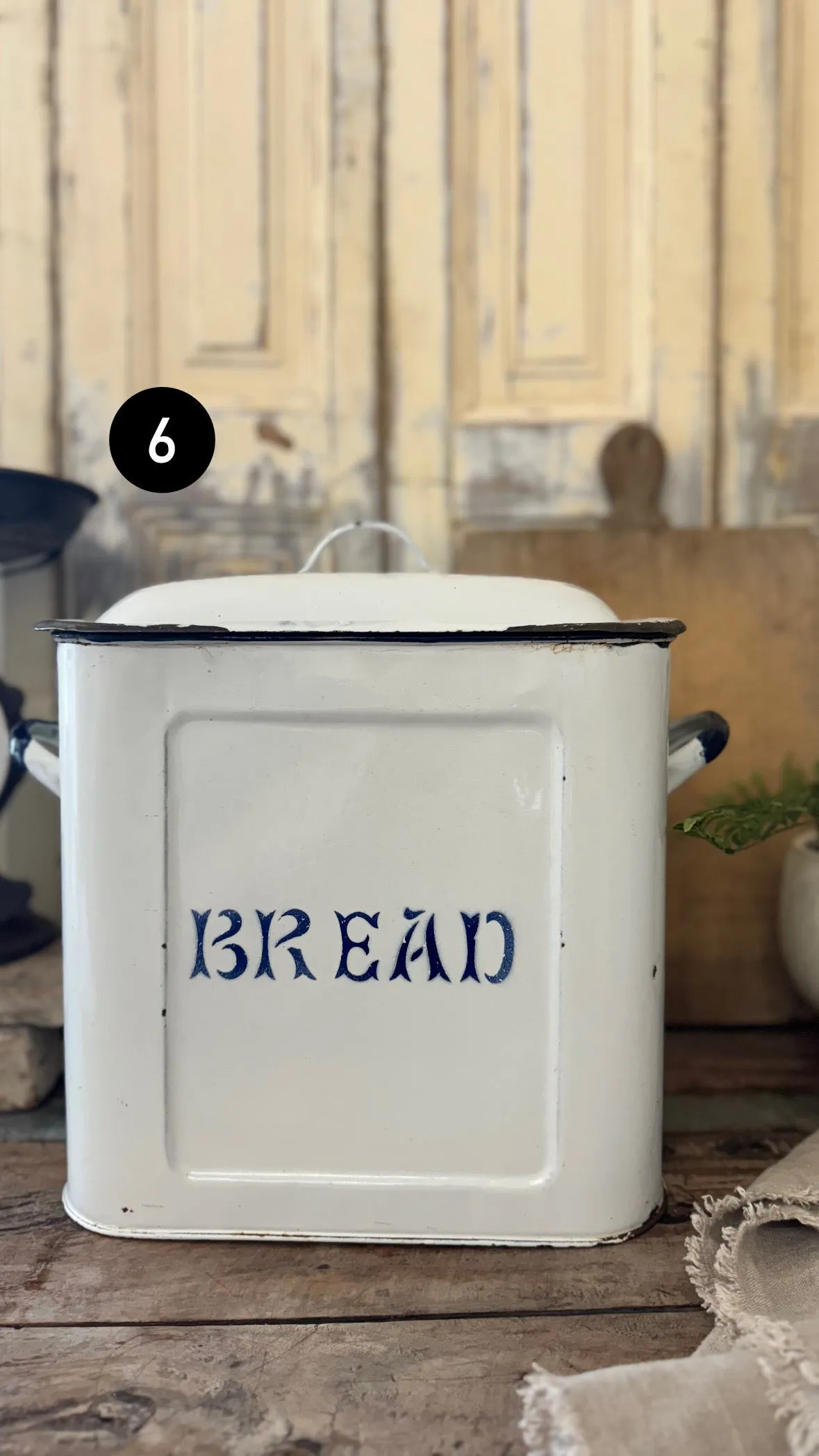 Vintage Enamel Bread Bin