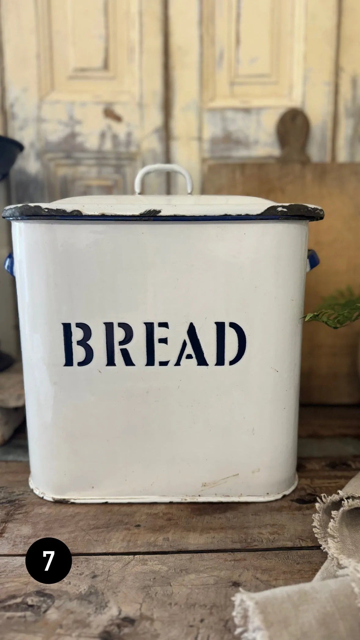 Vintage Enamel Bread Bin