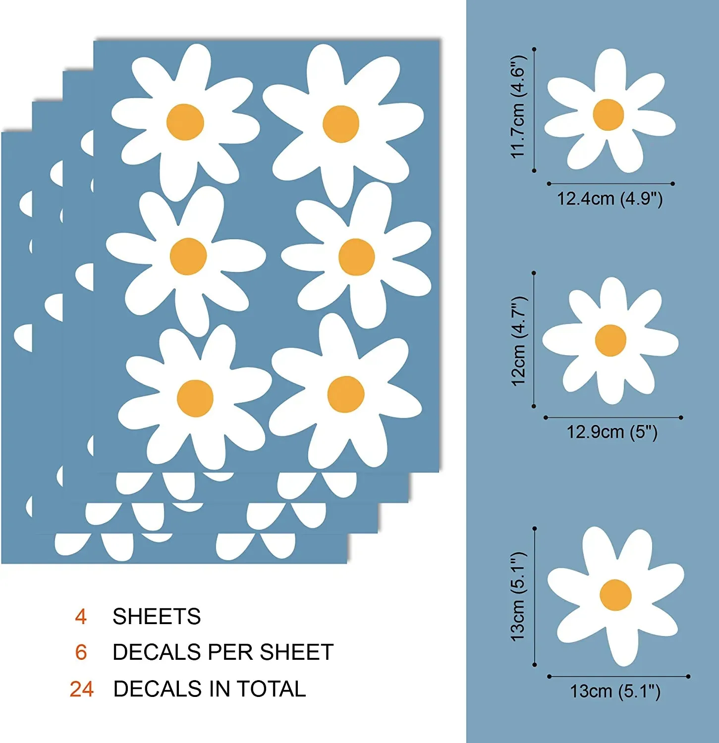 White Daisy Wall Decals