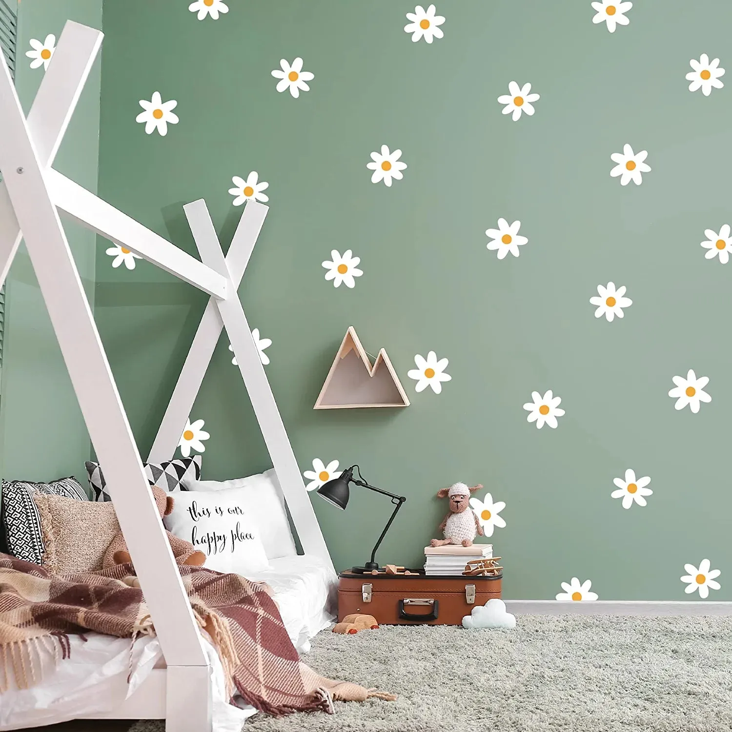 White Daisy Wall Decals