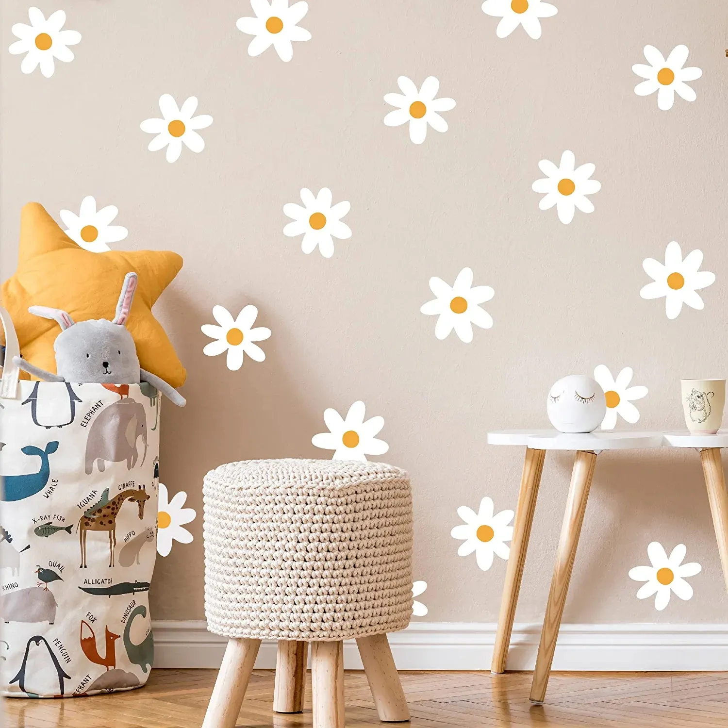 White Daisy Wall Decals