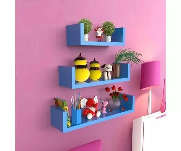 Wooden Handicraft Wall Decor Designer Wall Shelf Pack of 3