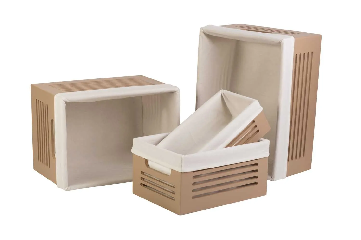 Wooden Tan Storage Bins - Large